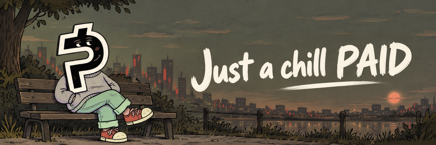 Just a chill PAID sitting on a bench at dusk
